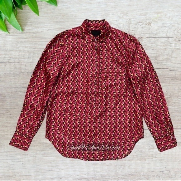 J.Crew Collection silk Ratti herringbone print 2 PC top + pants *shop@iamwarrior - Picture 7 of 14